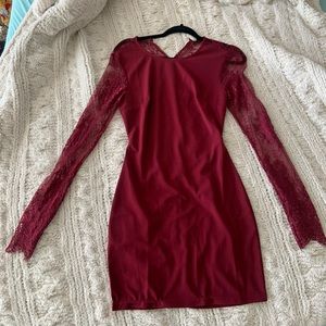 Shein Maroon Lace Dress